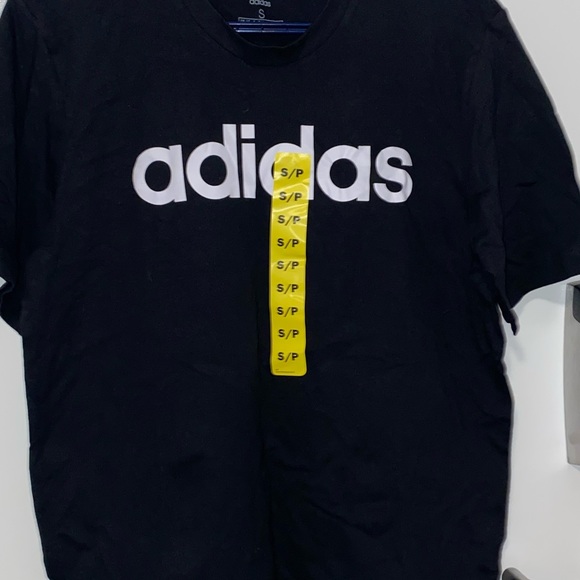 ADIDAS BLACK LOGO T-Shirt Size Small (BNWT) - Picture 2 of 2